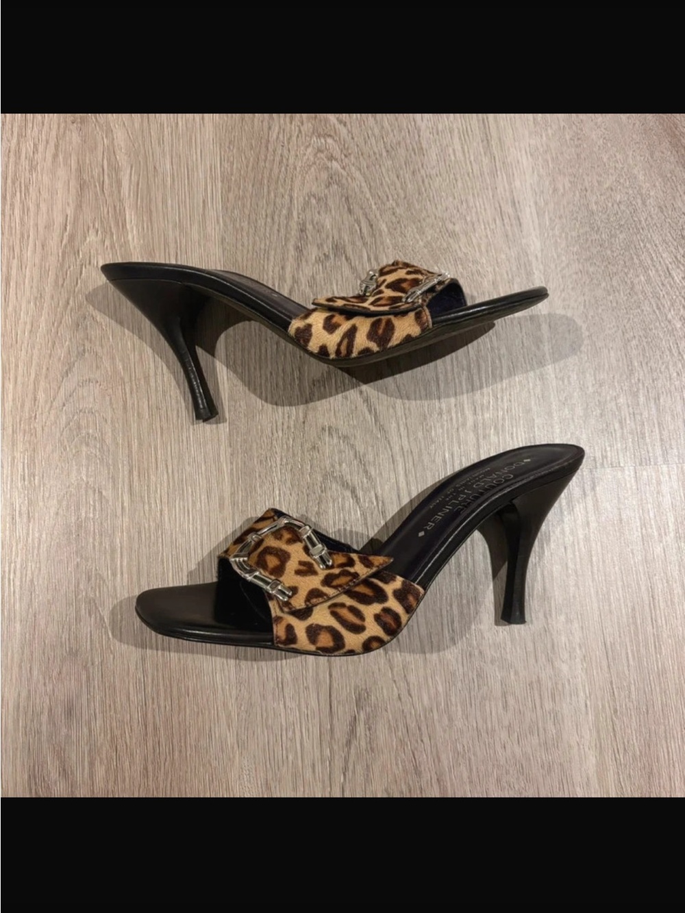 Donald j. Pliner vintage y2k mcbling cheetah buckle kitten heels - Picture 5 of 10
